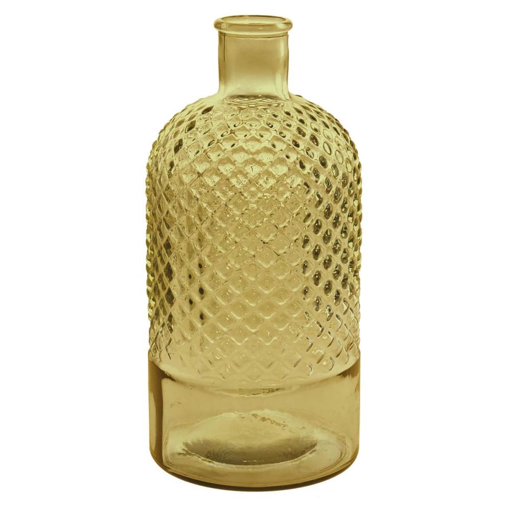 Vvase bouteille en verre recyclé miel 28 cm Vvase bouteille en verre recyclé miel 28 cm