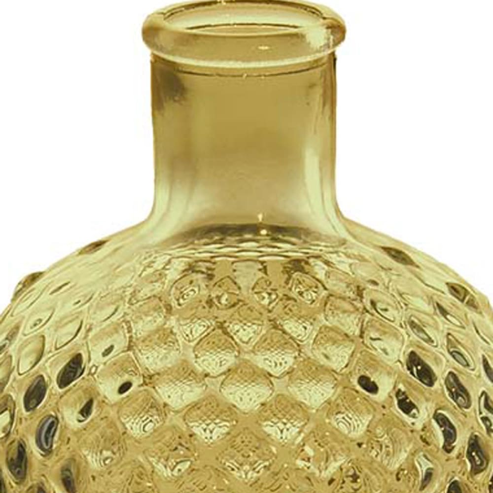 Vvase bouteille en verre recyclé miel 28 cm - Maisons du Monde