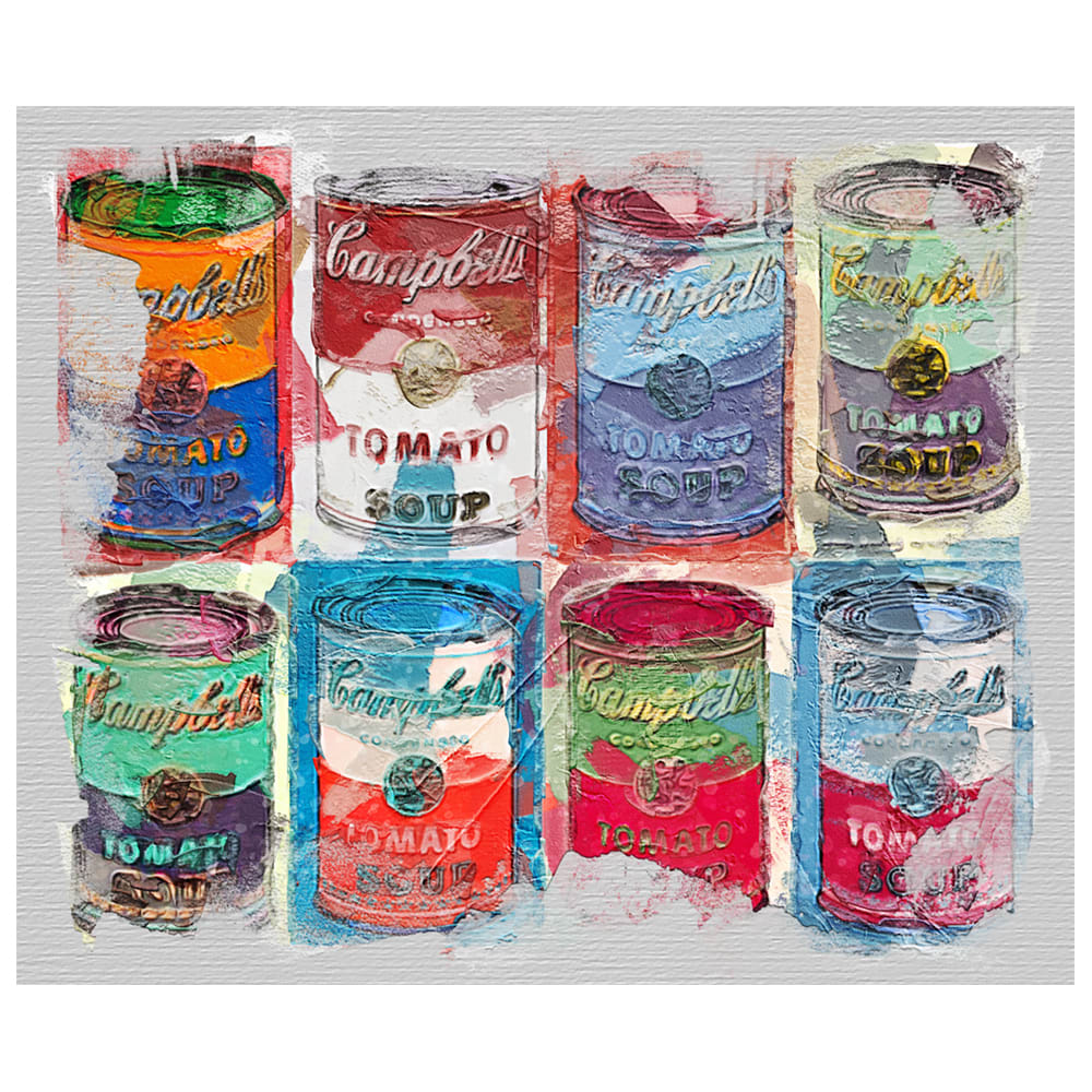 Tableau impression sur toile Jeu de Boîtes de Conserve 50x60cm