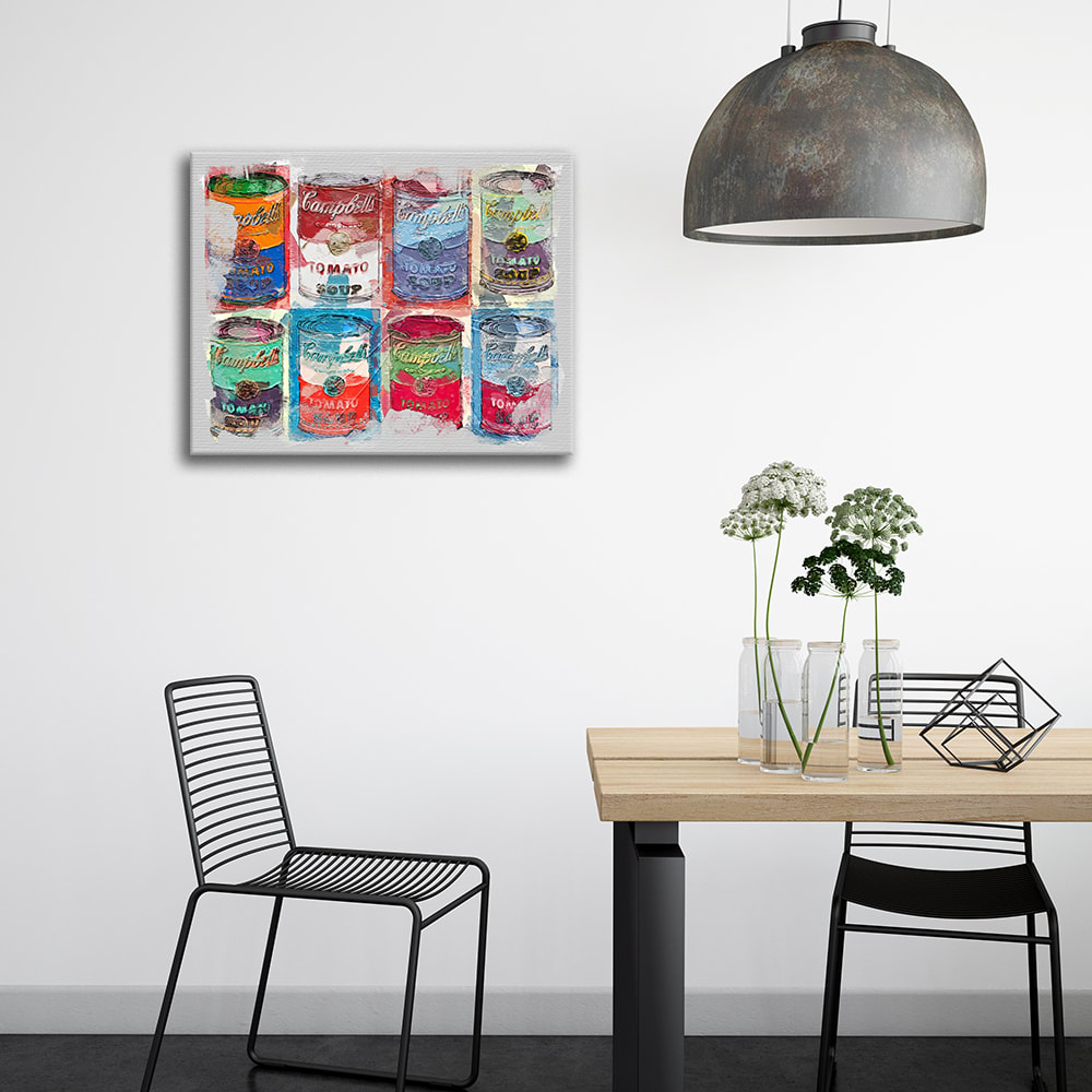 Stampa su tela - Assortimento di lattine cm. 50x60 - Legendarte