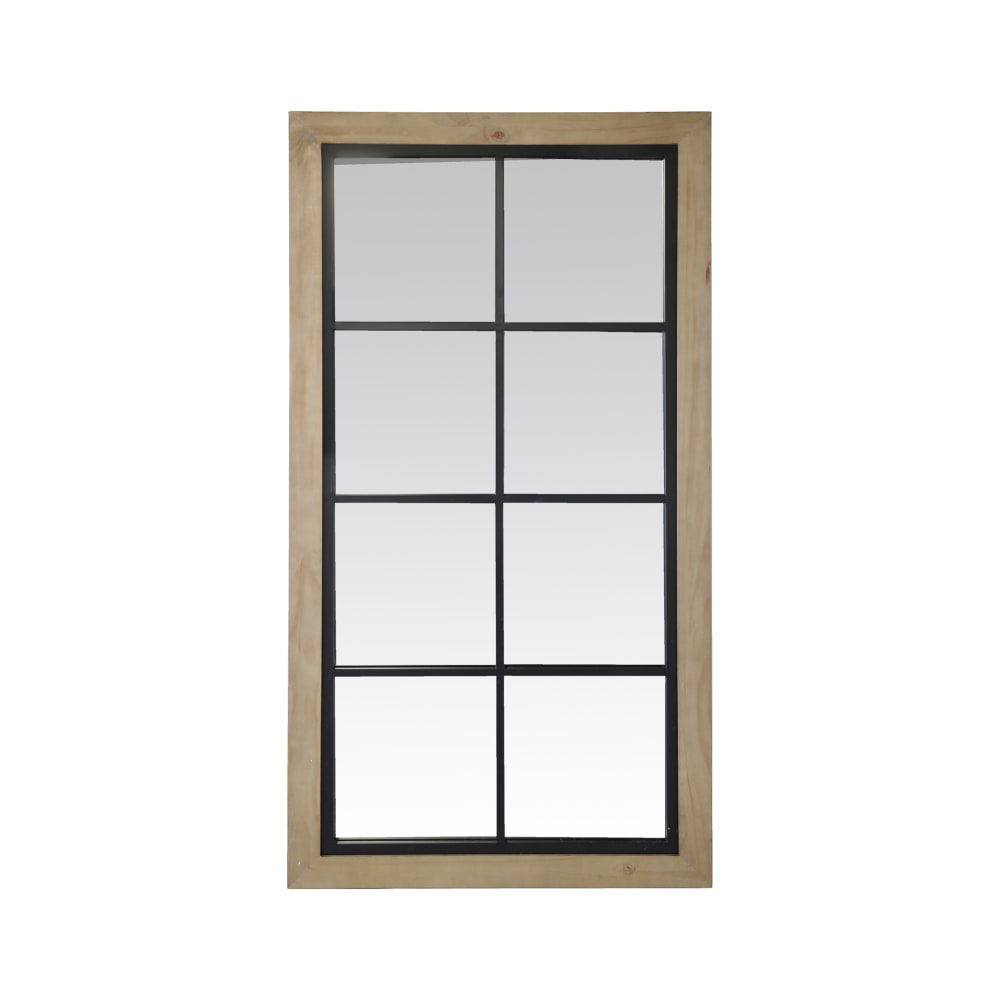 EMDE Miroir industriel en bois et métal 65x123cm noir style classique chic