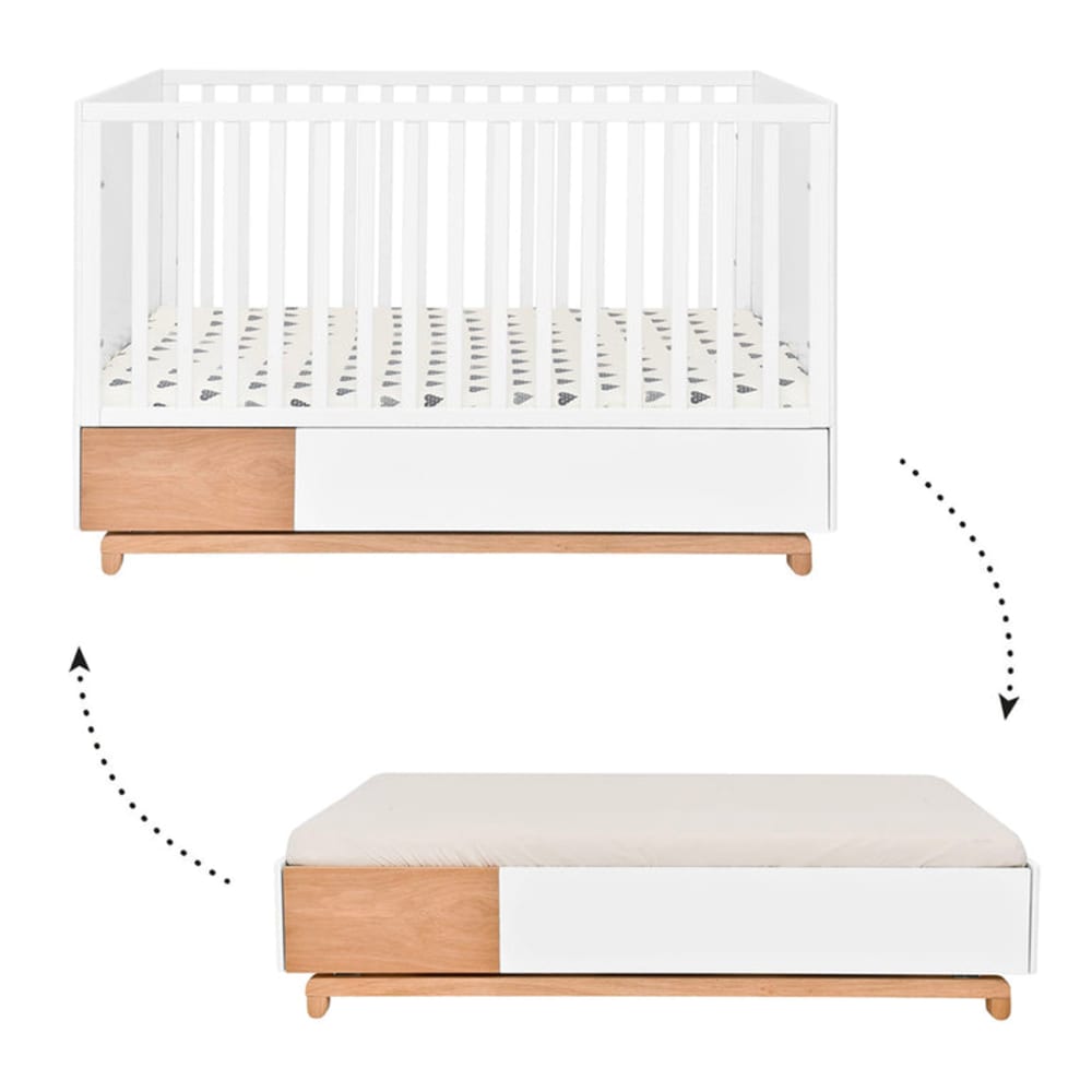 Lit évolutif 70x140 tiroir inclus nomi panneaux mdf et stratifiés Lit évolutif 70x140 tiroir inclus nomi panneaux mdf et stratifiés