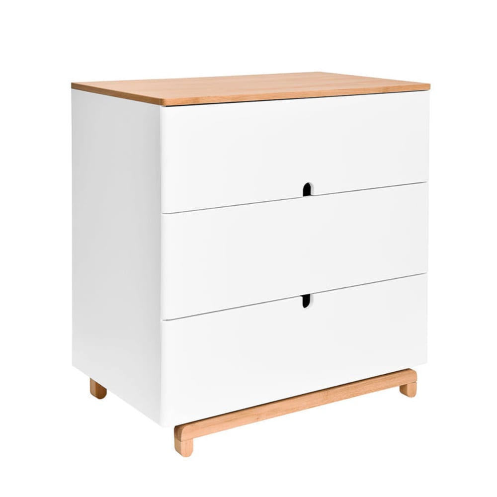 Commode 3 tiroirs nomi panneaux mdf et stratifiés blanc Commode 3 tiroirs nomi panneaux mdf et stratifiés blanc