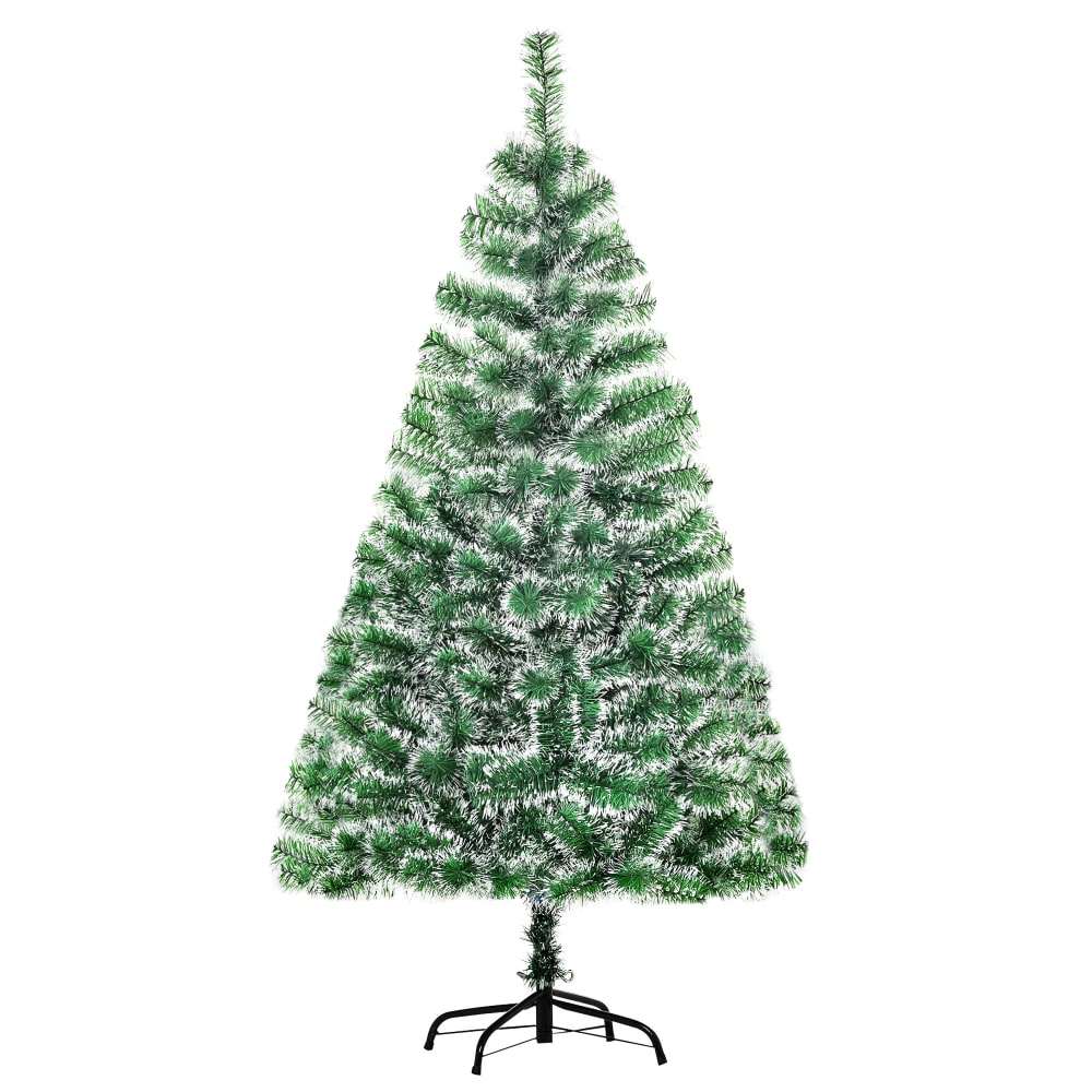 Homcom Schneebedeckter Nordmann-Weihnachtsbaum, Kunst, H1,50m Grün Pvc - Polyvinlychlorid
