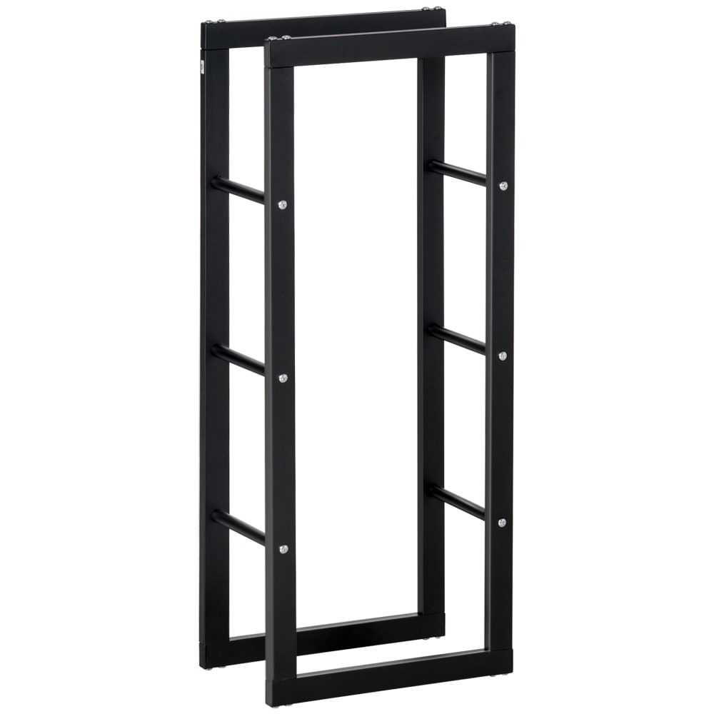Range bûches design contemporain rectangulaire h100 cm métal noir