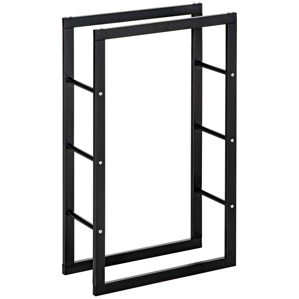 Range bûches design contemporain rectangulaire h100 cm métal noir