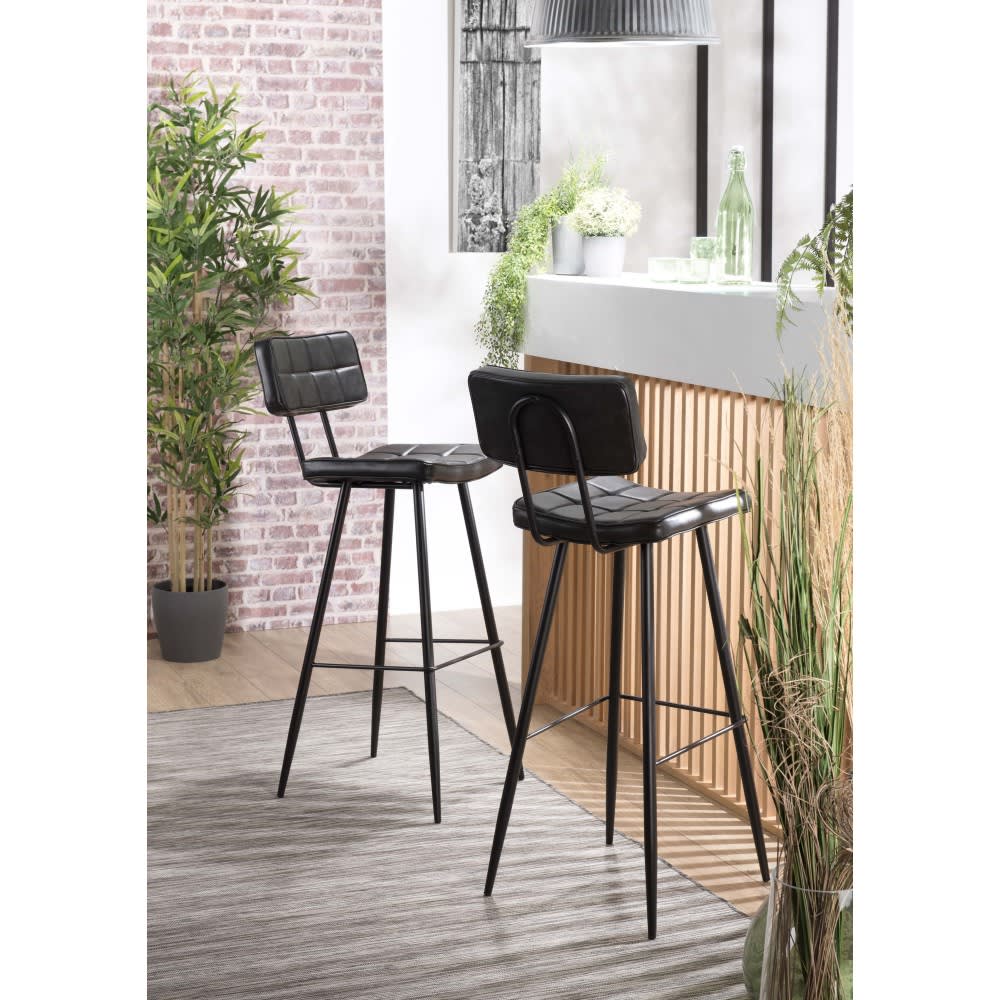 2er Set Barhocker, Sitzhöhe 80 cm, schwarz - Maisons Du Monde
