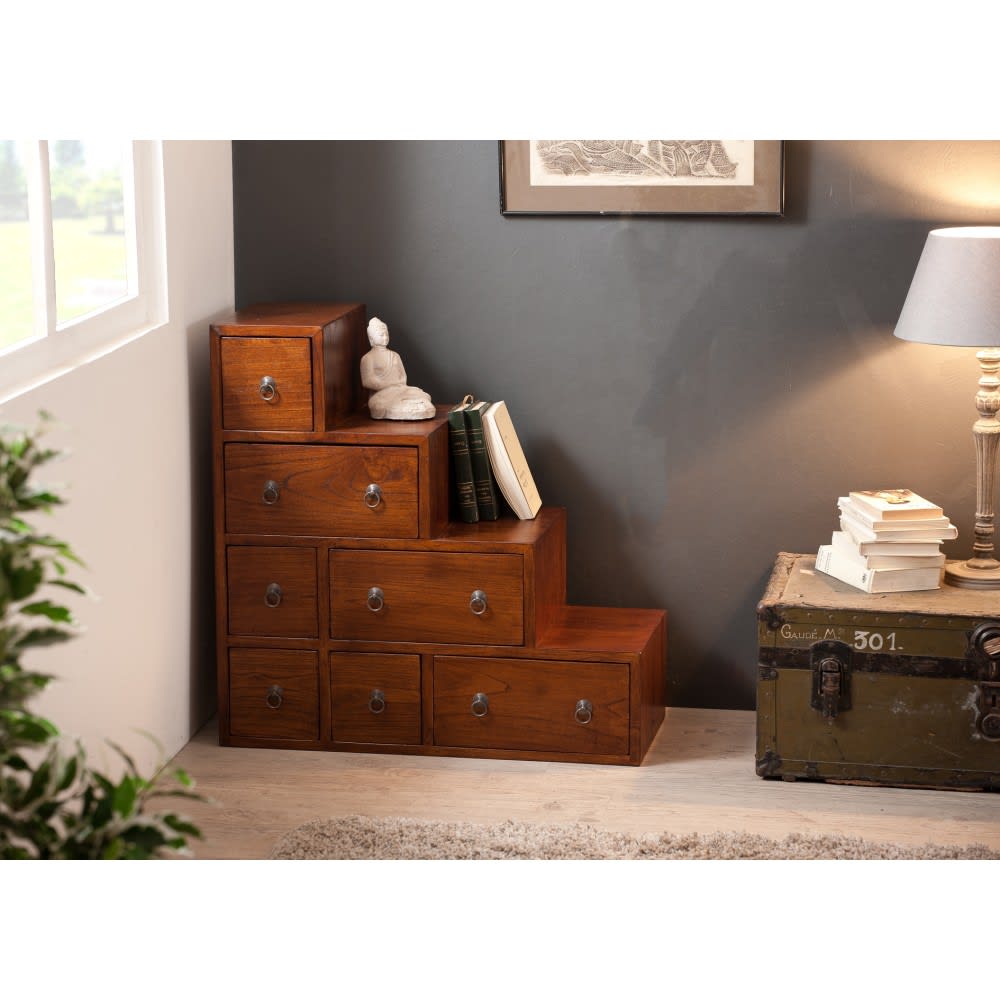 Mueble en escalera de madera de mindi marrón de 76x76 cm - Maisons du Monde