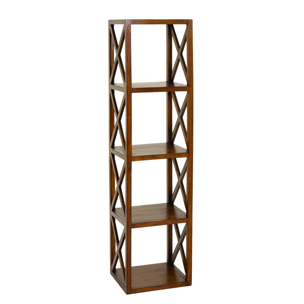 Etagère 4 cases croisillons en mindi