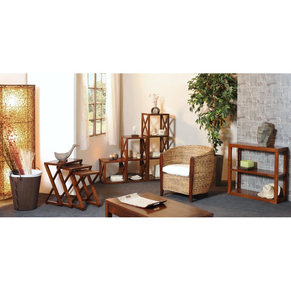 Etagère 4 cases croisillons en mindi - Maisons du Monde