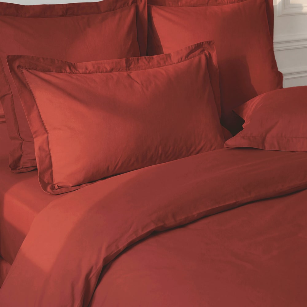 Llot de 2 taies d'oreiller en percale de coto terracota 50x70 cm - Maisons du Monde