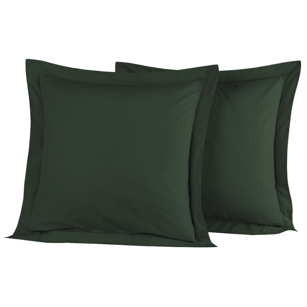 Lot de 2 taies d'oreiller en percale de coton eucalyptus 65x65 cm