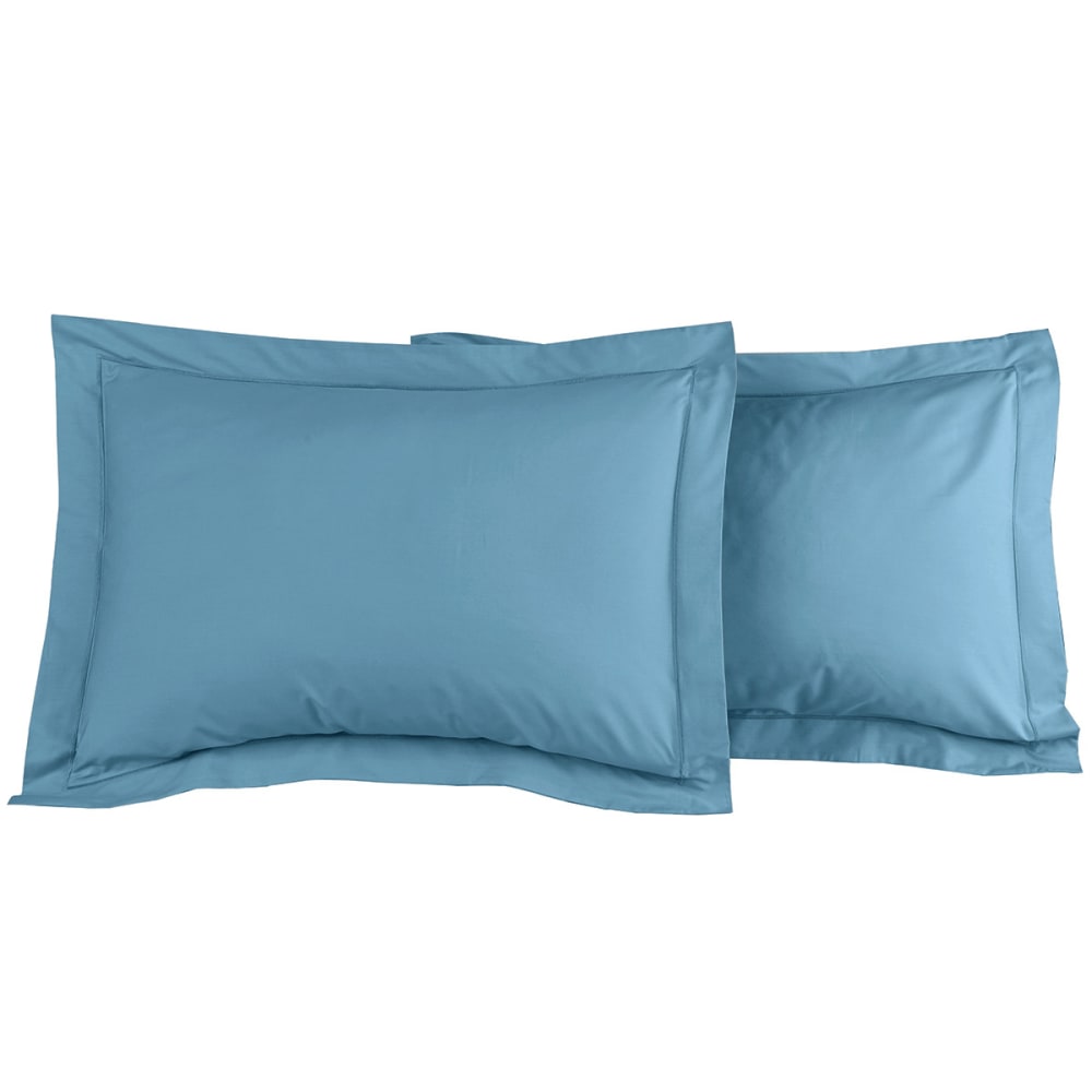 Lot de 2 taies d'oreiller en percale de coton cobalt 50x70 cm