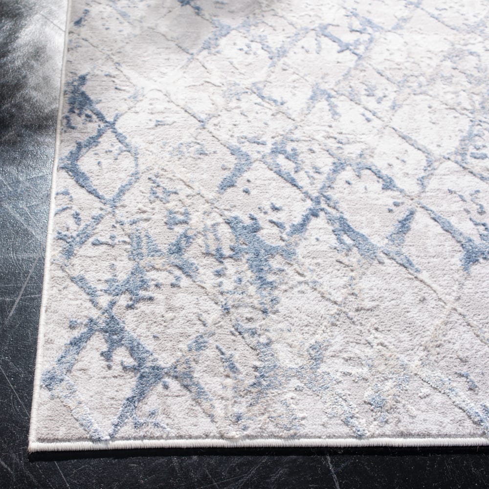 Tapis contemporain en polypropylène gris/bleu, 122 x 183 cm — vue 4