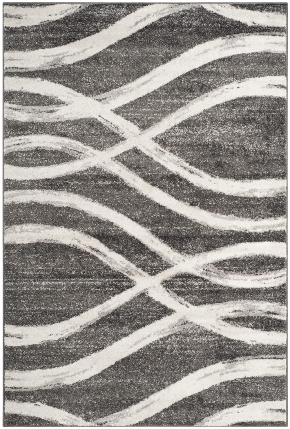 Tapis en polypropylène gris/blanc, 122 x 183 cm