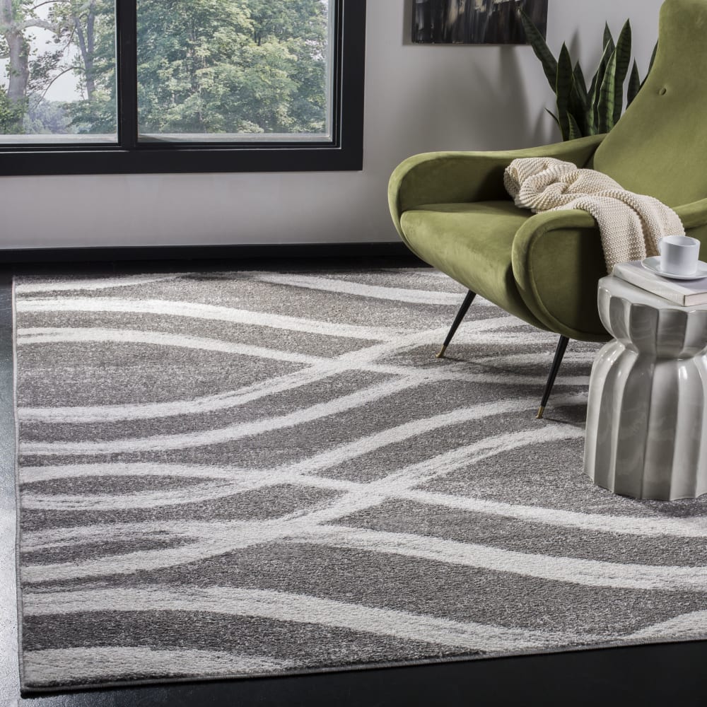 Tapis en polypropylène gris/blanc, 122 x 183 cm — vue 3