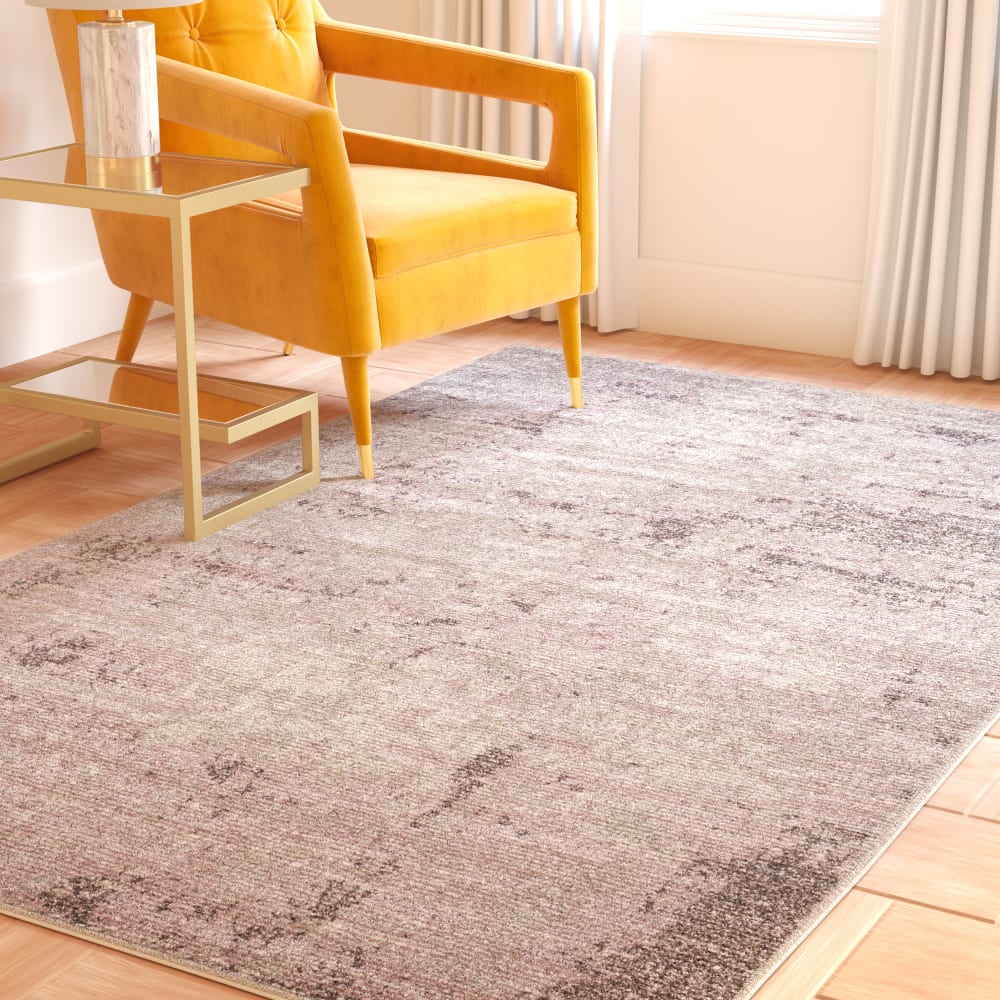 Tapis abstrait moderne en polypropylène gris/violet, 91 x 152 cm — vue 3