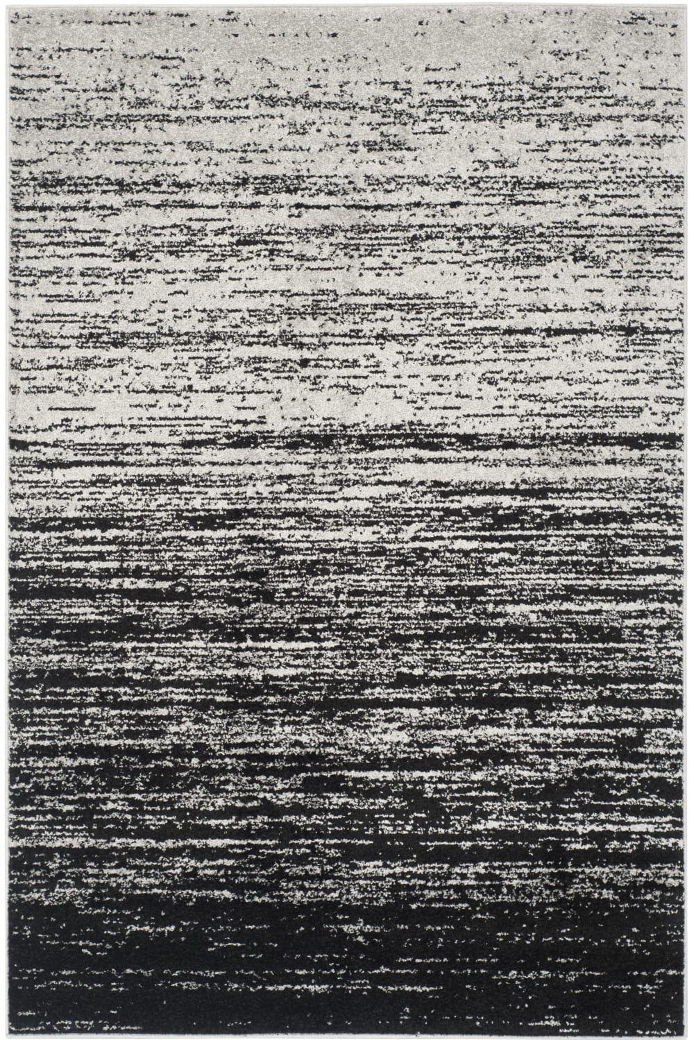 Alfombra ombre moderno de polipropileno plata/negro, 122 x 183 cm
