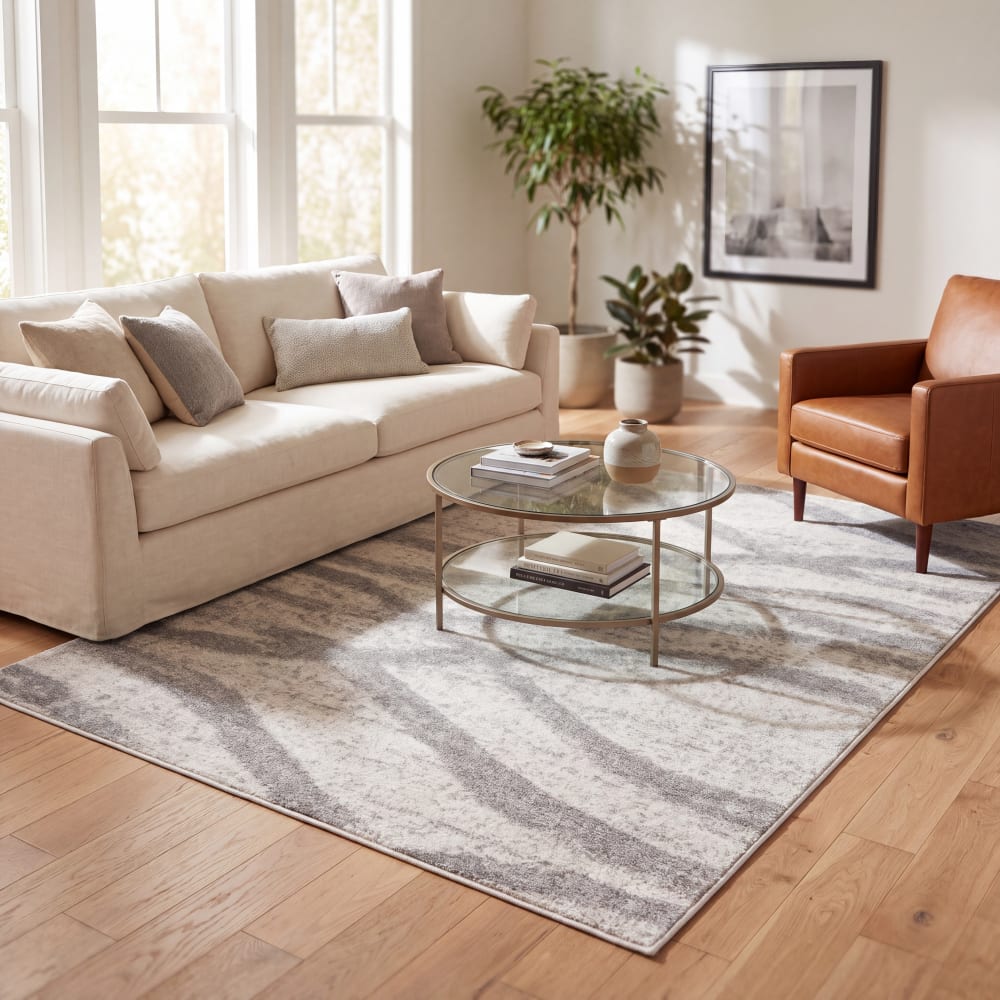 Tapis en polypropylène beige/gris, 155 x 229 cm — vue 3