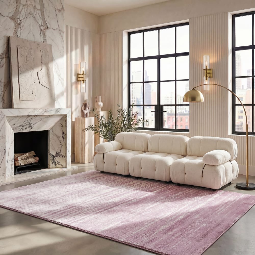 Modern Ombre Polypropylen-Teppich in Beige/Lila, 155 x 229 cm -