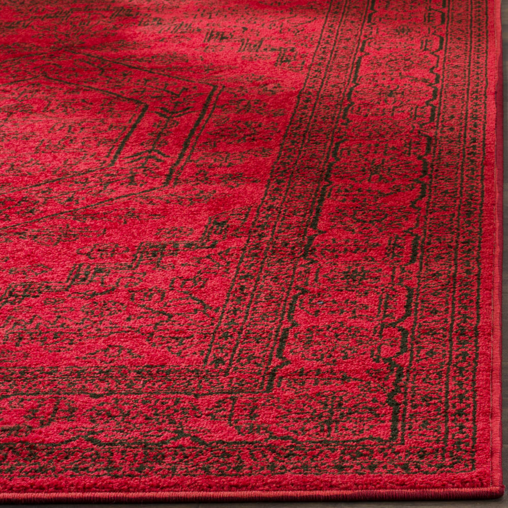 Tapis médaillon en polypropylène rouge/noir, 122 x 183 cm — vue 4