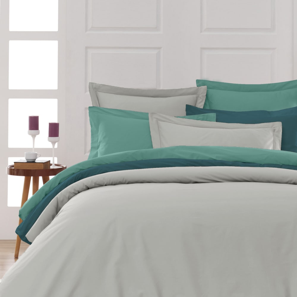Drap housse en percale bonnet 40cm gris perle 90x200 cm — vue 4