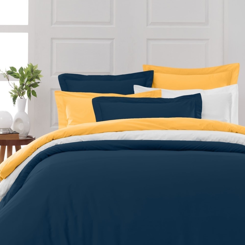 Drap housse en percale bonnet 40cm indigo 140x200 cm — vue 4