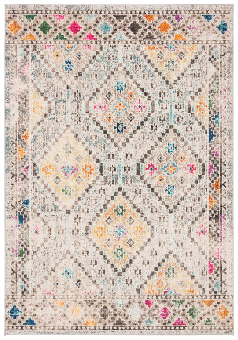 Tapis de transition en polypropylène gris/jaune, 160 x 229 cm