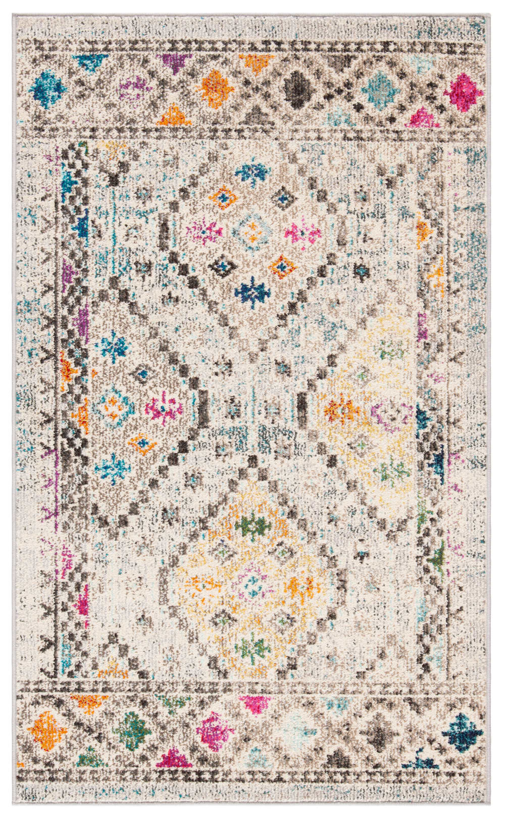 Tapis de transition en polypropylène gris/jaune, 122 x 183 cm