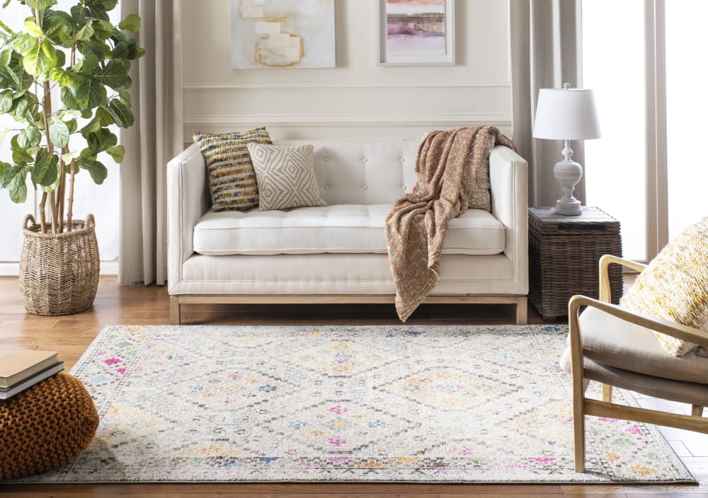 Tapis de transition en polypropylène gris/jaune, 122 x 183 cm — vue 3