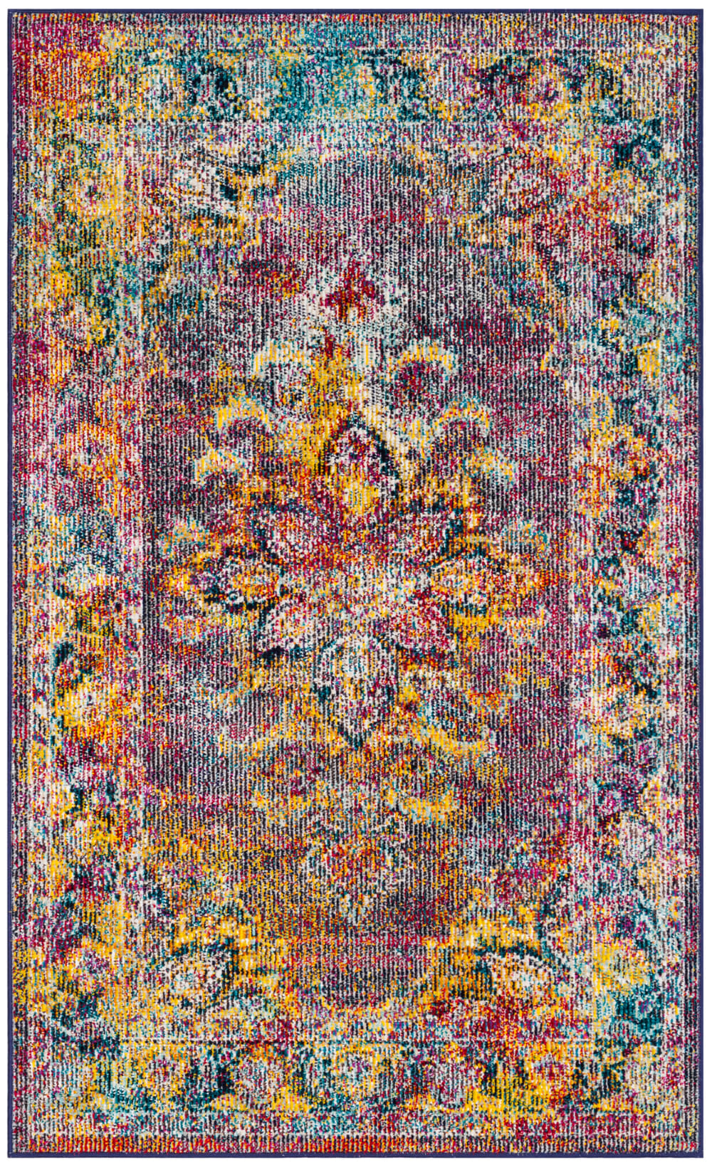 Safavieh Tapis de transition en polypropylène bleu, 122 x 183 cm style vintage - Pp - Polypropylène