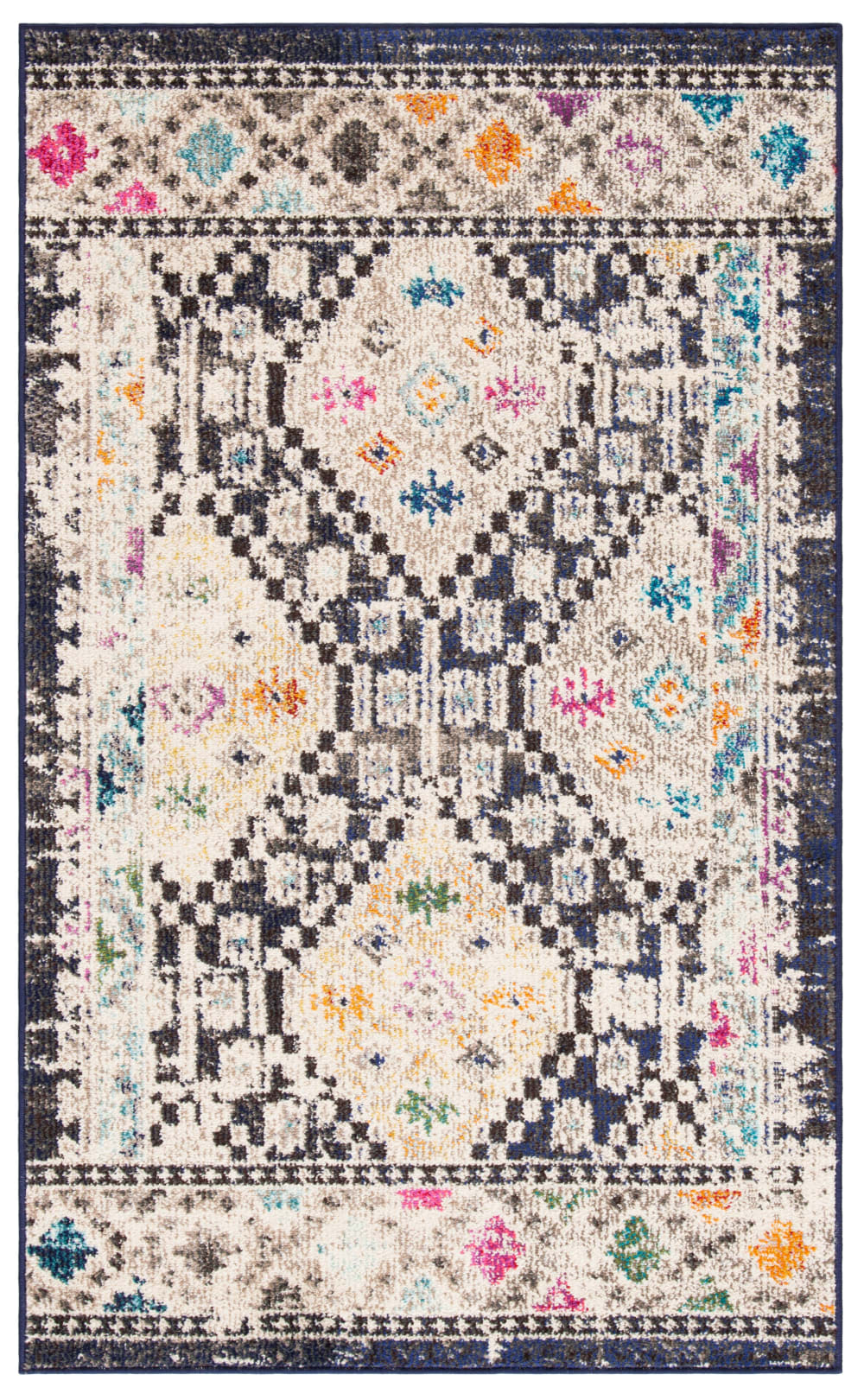 Tapis de transition en polypropylène noir/jaune, 122 x 183 cm