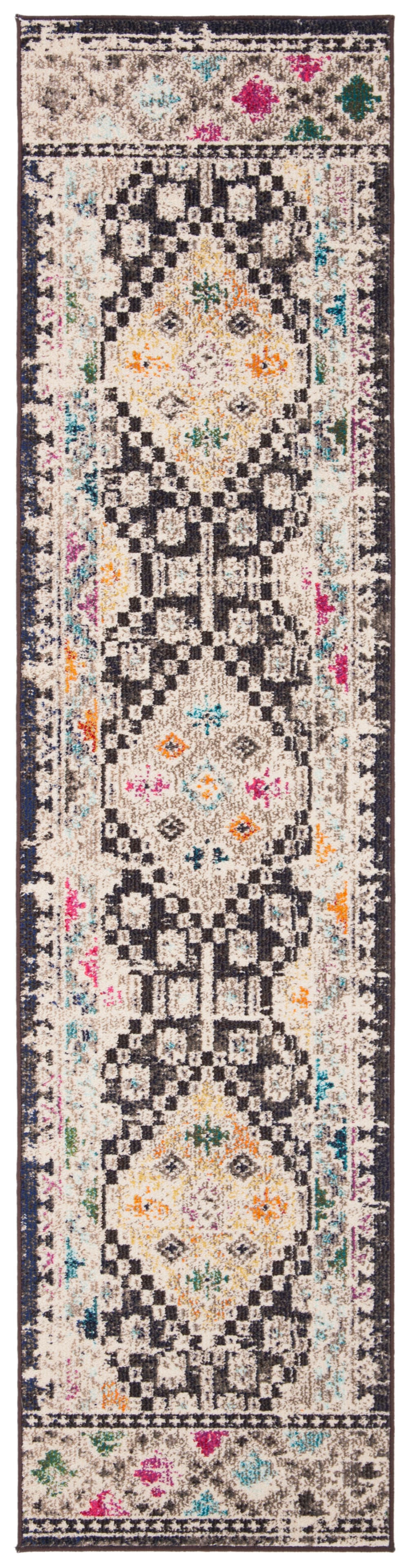 Safavieh Tapis de transition en polypropylène noir/jaune, 61 x 244 cm style vintage - Pp - Polypropylène