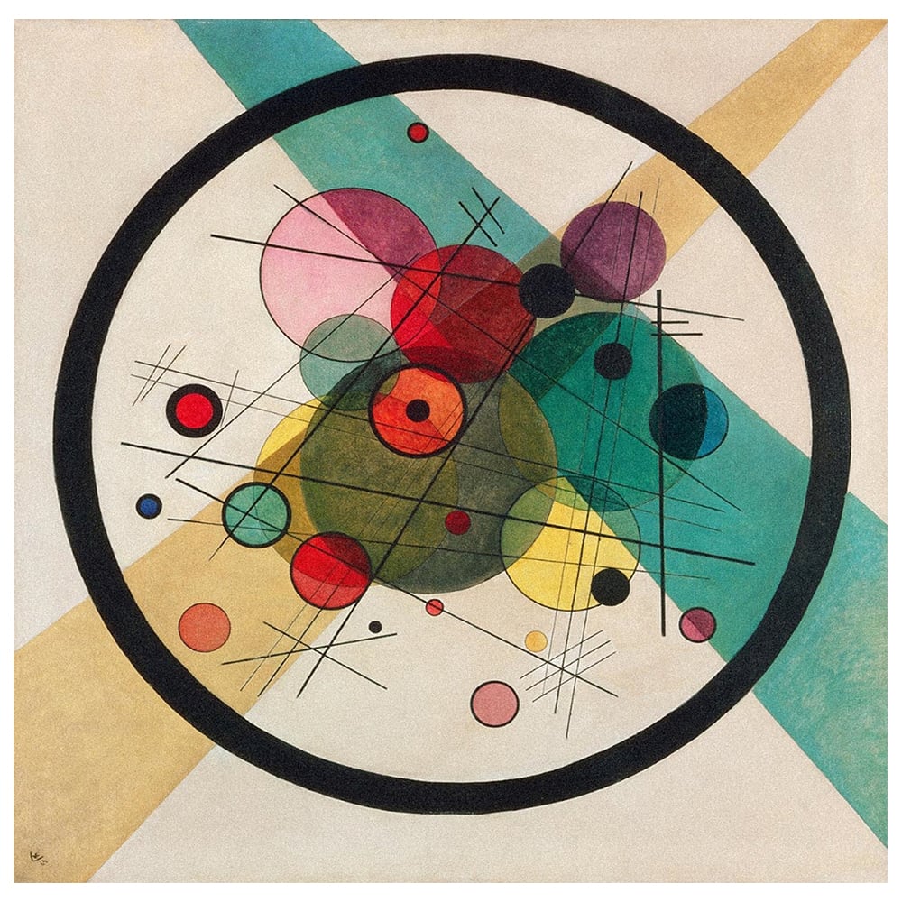 Stampa su tela - Cerchi in un Cerchio - Wassily Kandinsky cm. 90x90 - Multicolore - PES - Poliestere