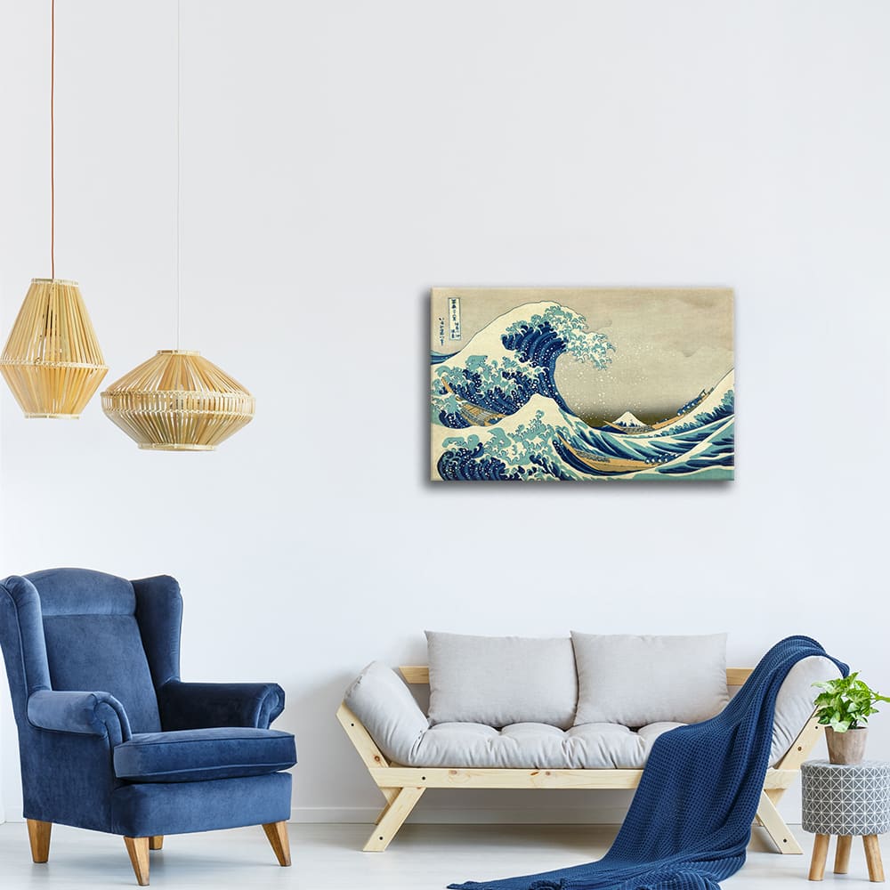 Tableau La Grande Vague de Kanagawa Katsushika Hokusai 80x120cm — vue 4
