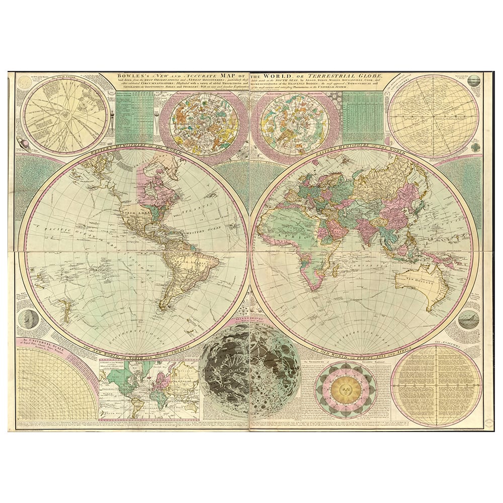 Stampa su tela - Mappa Antica No. 59 cm. 80x100 - Multicolore - PES - Poliestere