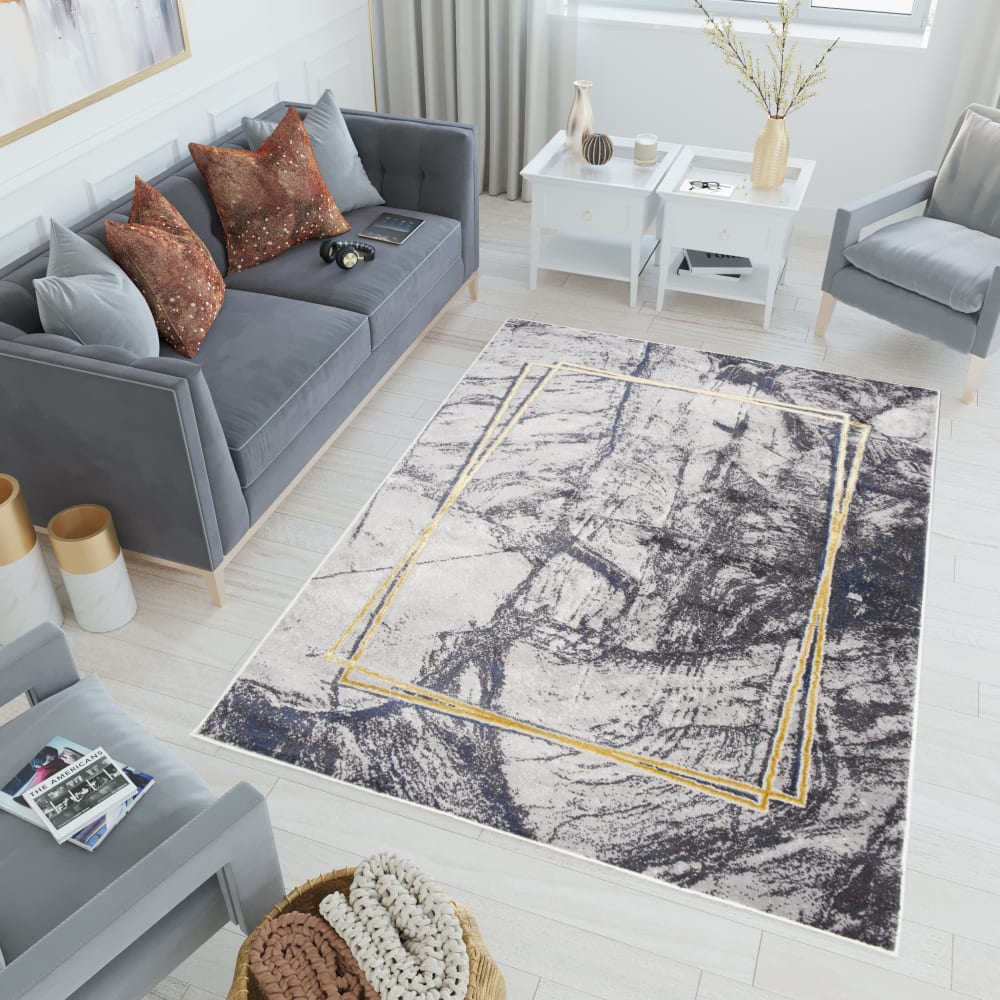 Alfombra de salón oro grafito 140 x 200 cm - Maisons du Monde