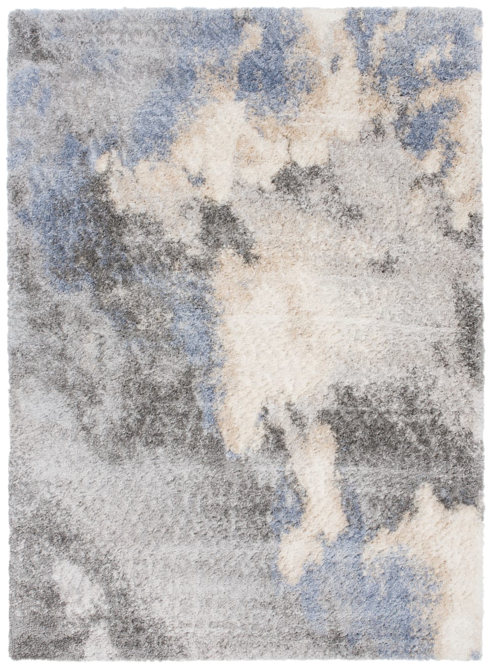 Alfombra de salón gris azul shaggy 80 x 150 cm