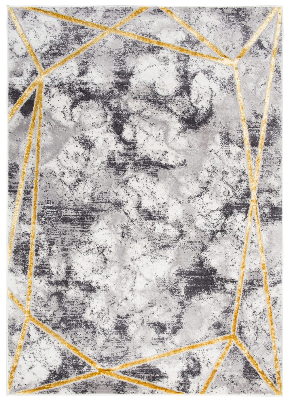 Alfombra de salón oro gris crema 160 x 220 cm