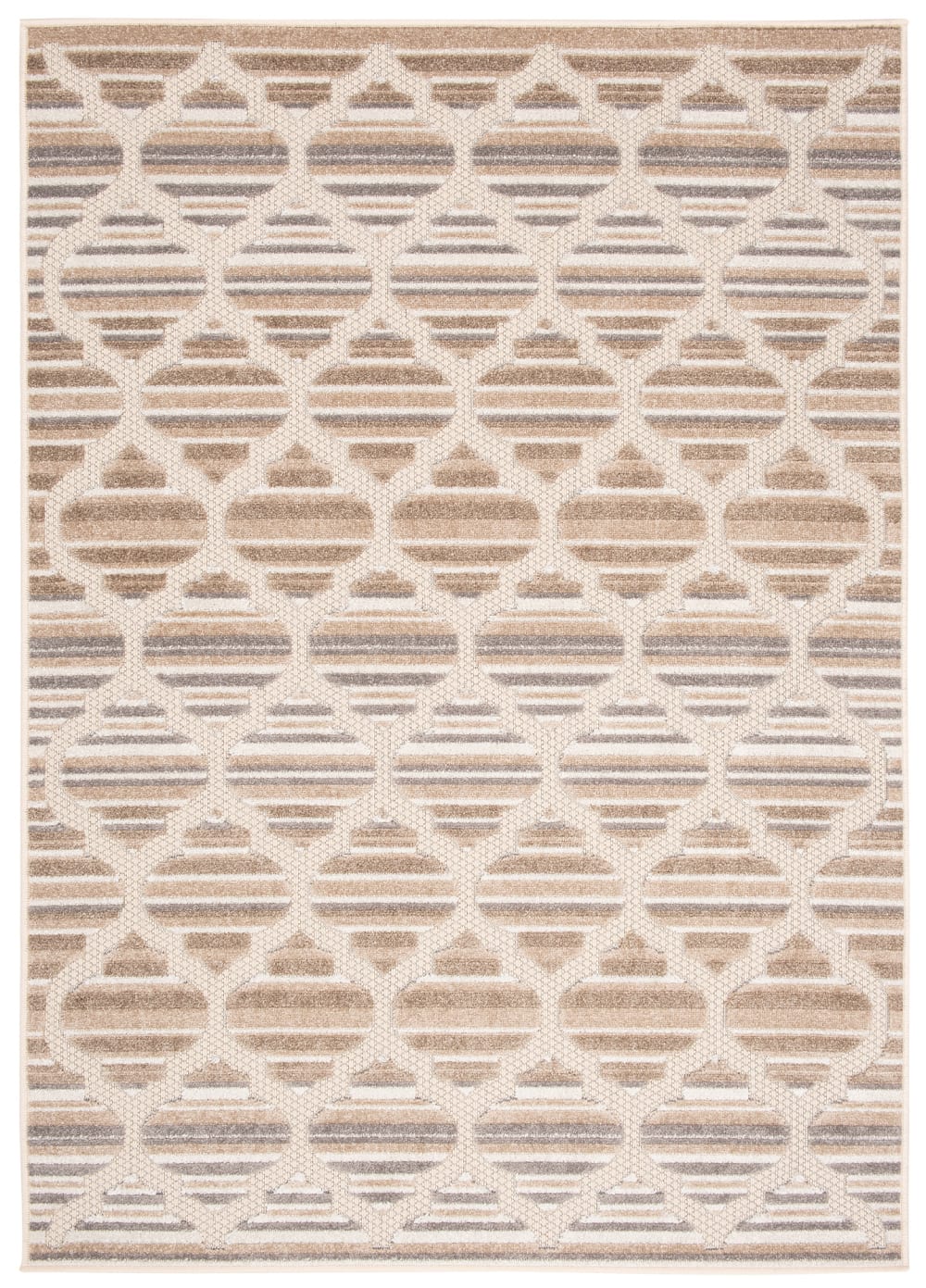 Alfombra interior exterior 3d crema gris marrón claro 80x150cm