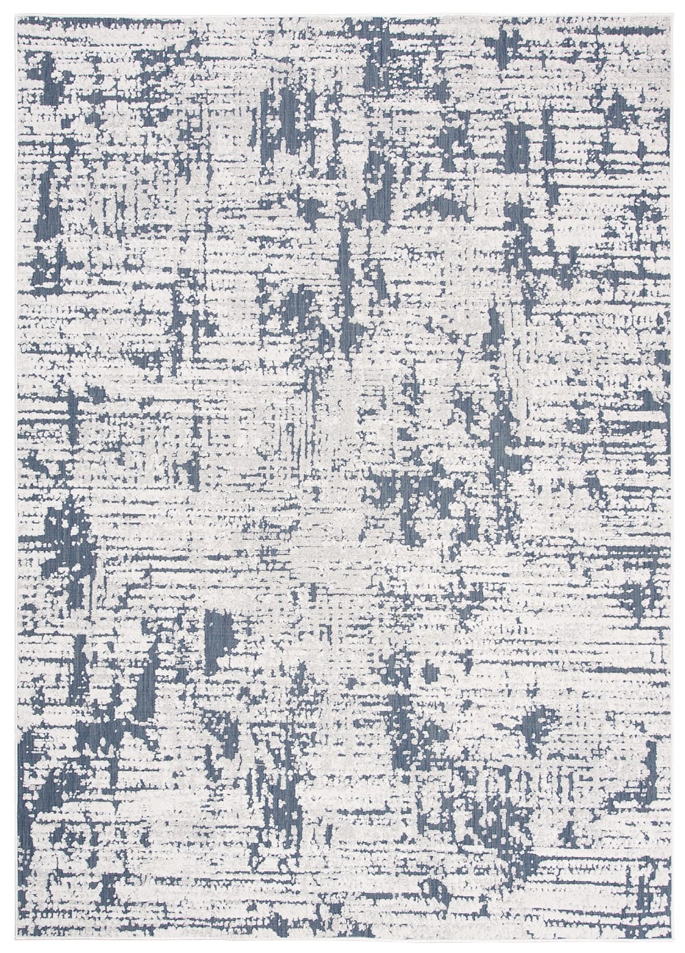 Alfombra de salón beige azul moteado efecto 3d suave 80 x 150 cm