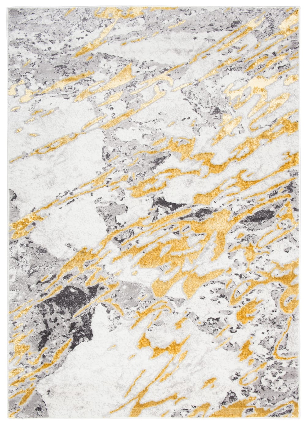 Alfombra de salón oro crema gris 200 x 300 cm