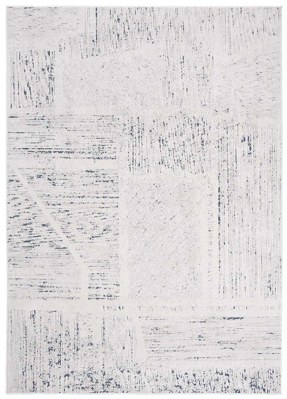 Alfombra de salón crema azul moteado efecto 3d suave 160 x 220 cm