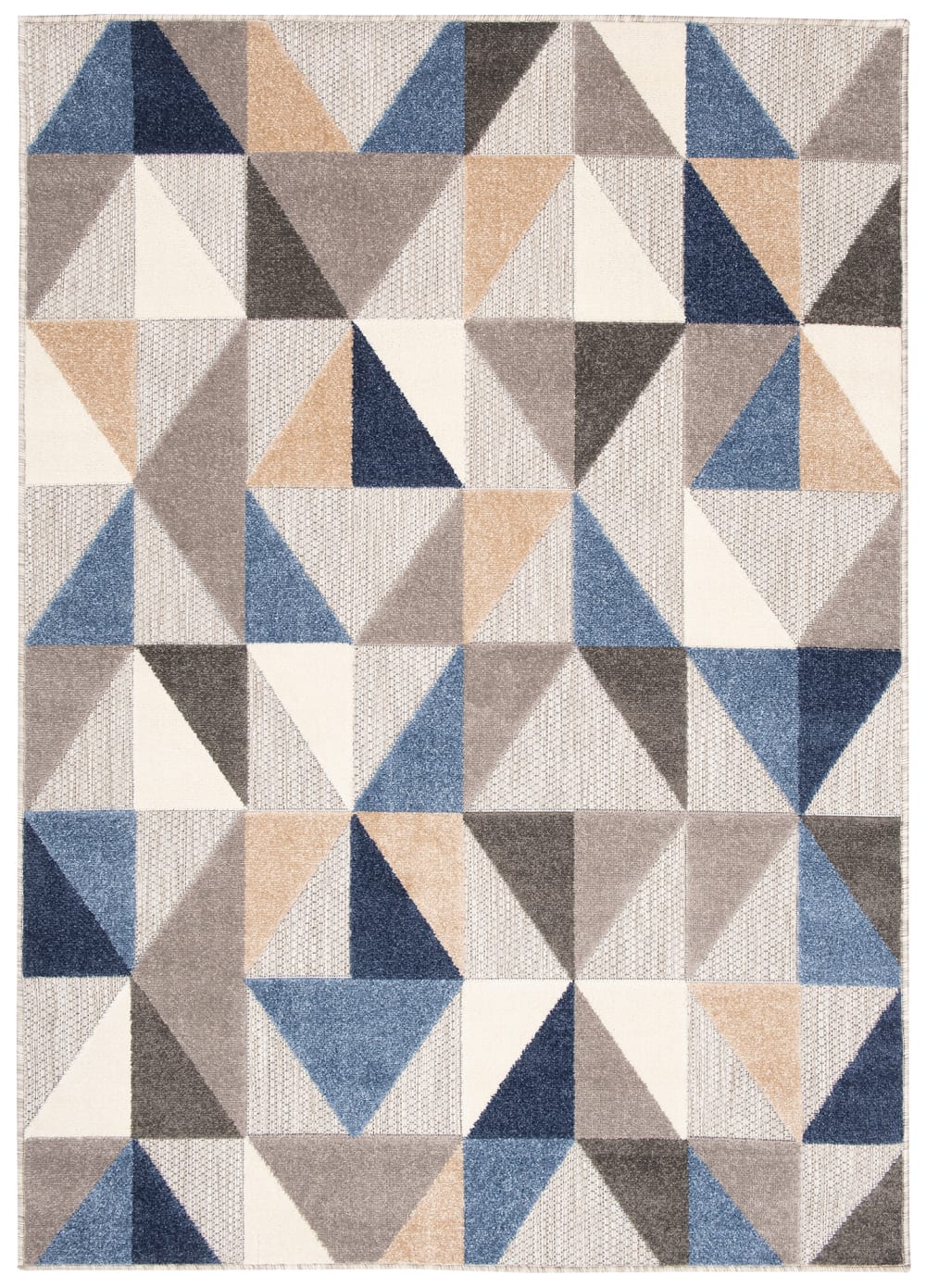 Alfombra interior exterior 3d azul gris beige crema 120x170cm