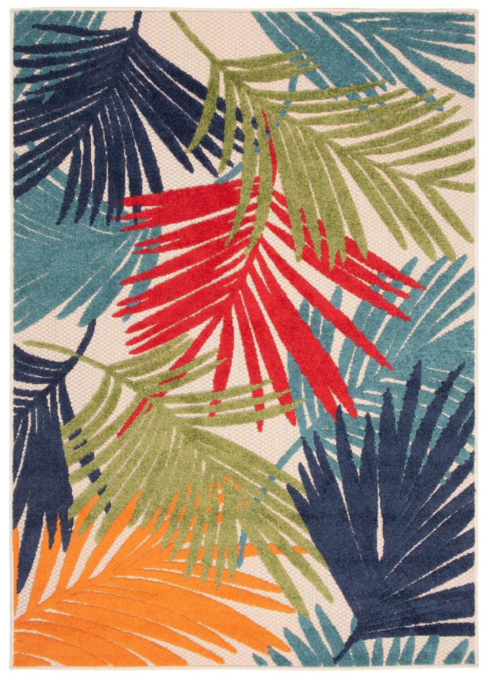 Alfombra interior exterior 3d crema verde azul rojo amarillo 160x220cm