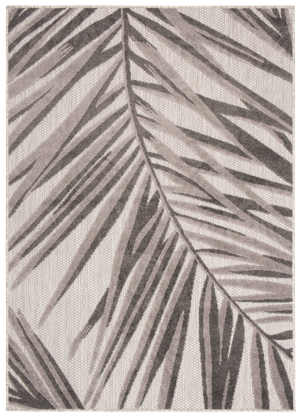 Alfombra interior exterior 3d beige gris negro hojas 160x220cm