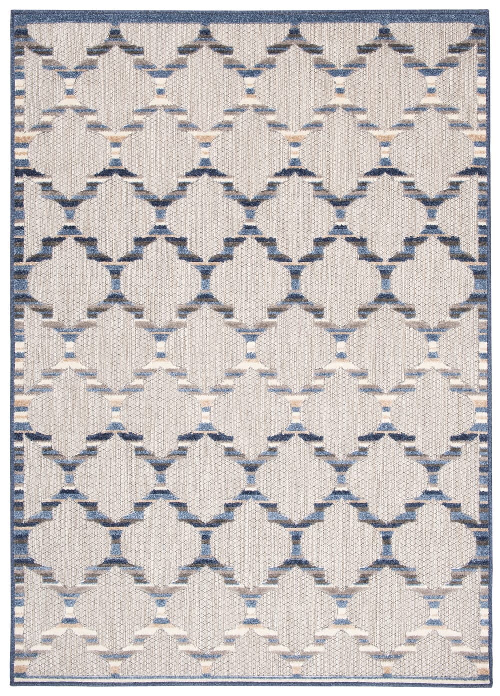 Alfombra interior exterior 3d beige azul gris 160x220cm