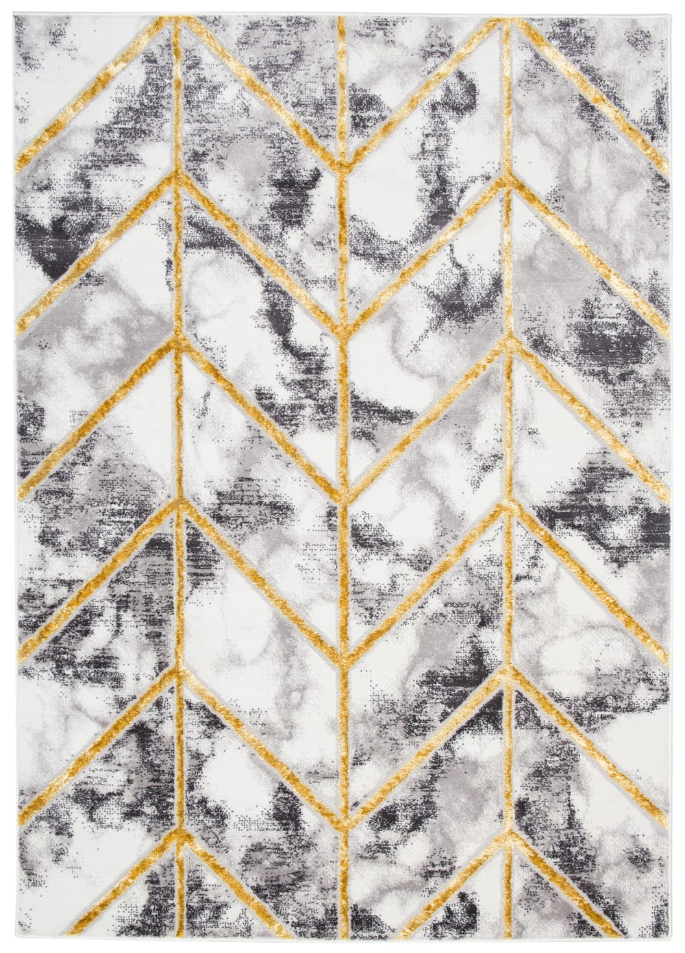 Alfombra de salón gris oro crema 120 x 170 cm
