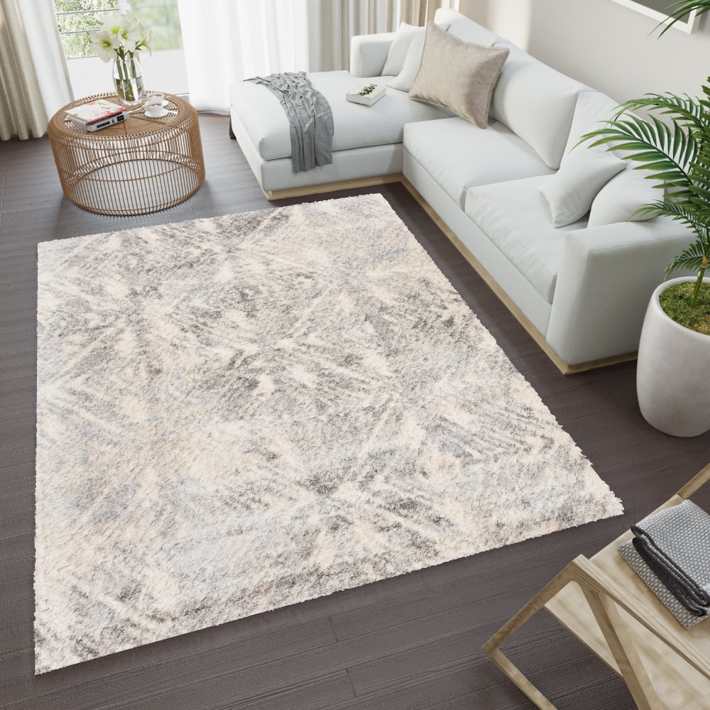 Tappeto salotto crema diamante astratto geometrico 140x200 -