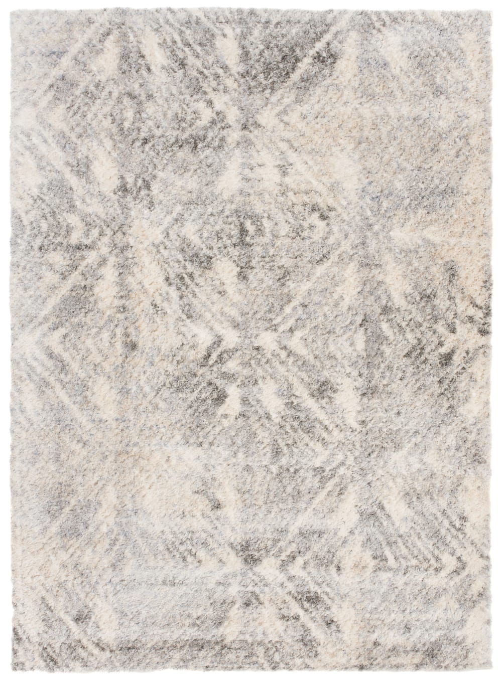 Alfombra de salón crema diamante shaggy 80 x 150 cm